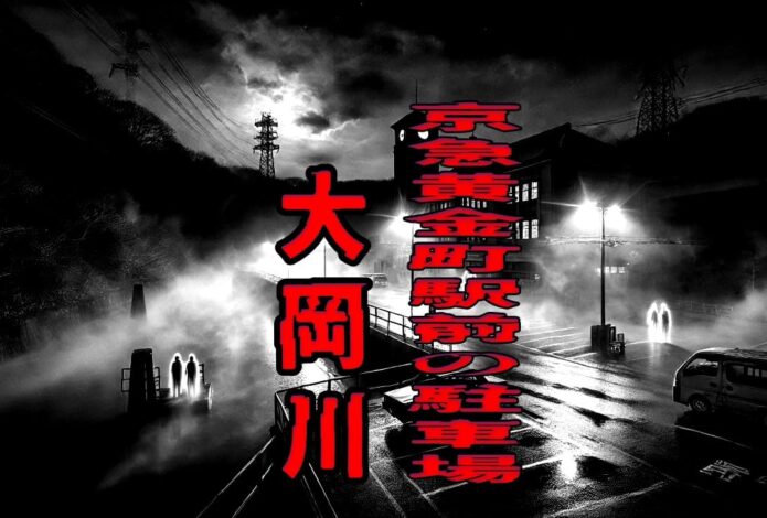 京急黄金町駅前の駐車場と大岡川