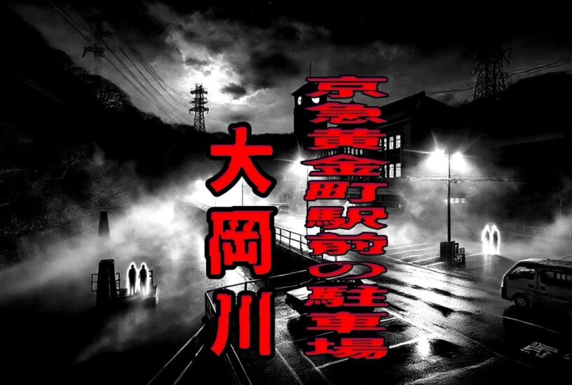 京急黄金町駅前の駐車場と大岡川