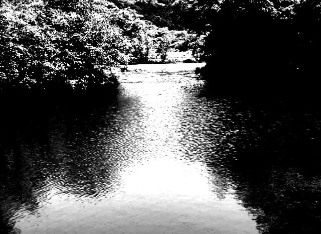 石門公園のひょうたん池の外観