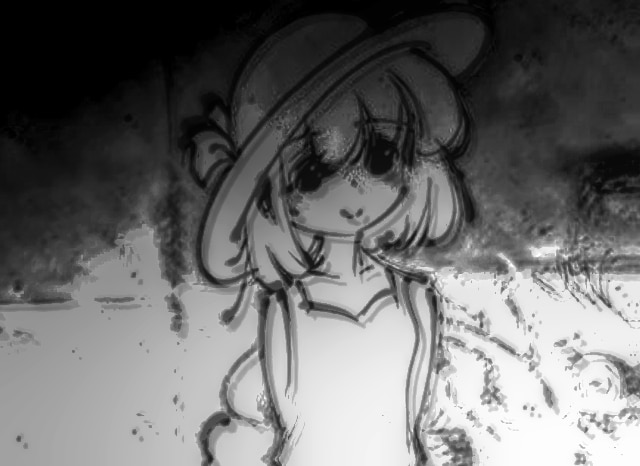 流谷林道ループトンネル（のの字トンネル）の少女の絵